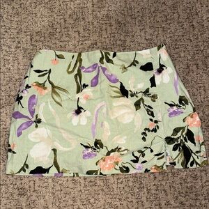 Abercrombie & Fitch Linen Blend Slit Mini Floral Skort - size large